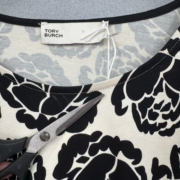 Tory Burch NWT M Rose Print Soft Knit Short Sleeve Cotton T-Shirt Dress - Picture 9 of 12